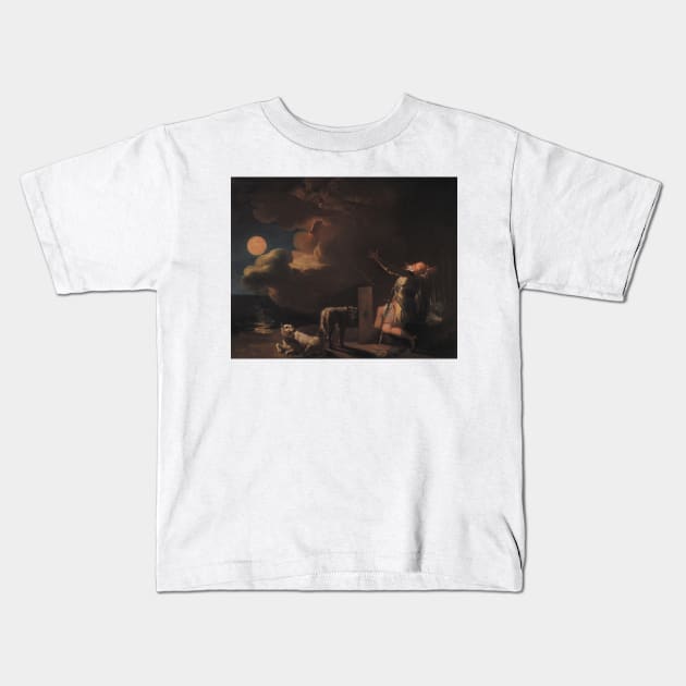 Fingal Sees the Ghosts of his Forefathers by Moonlight by Nicolai Abildgaard Kids T-Shirt by Classic Art Stall